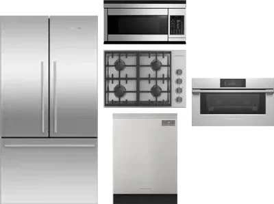 5 Piece Package Includes Refrigerator, Cooktop, Wall Oven, Microwave And Dishwasher